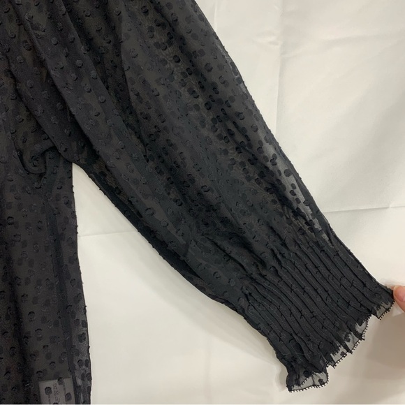 Charles Nolan Sheer Polka-Dot Silk Blouse, size 4 - Picture 5 of 10